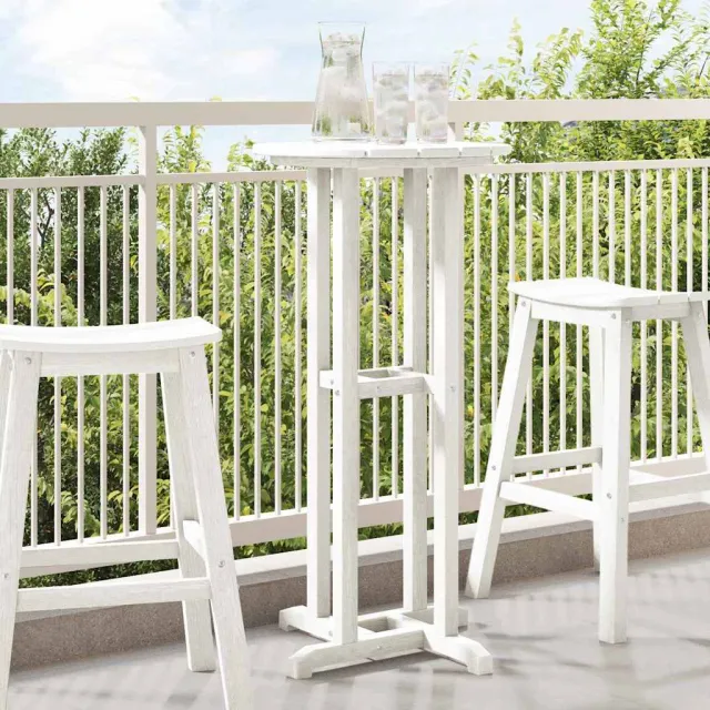 vidaXL Bartafel Wit 55 x 55 x 107 cm Polyetheen, foto 2