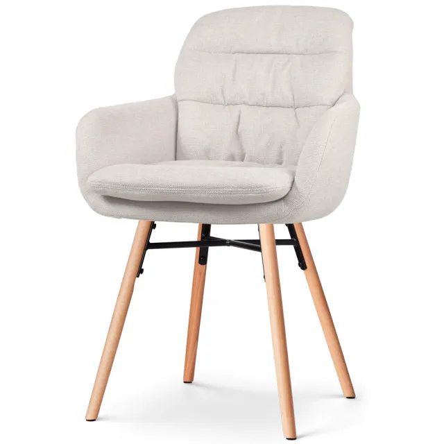 Nolon Nena-Mia eetkamerstoel beige - houten onderstel