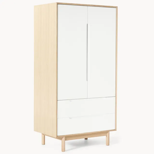 Westwing Collection Kleine kledingkast Cassy, 2 deuren Wit