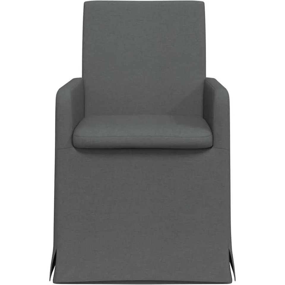 vidaXL Eettafelstoelen 2 st Stof Donkergrijs 57 x 68 x 94 cm groen, foto 4