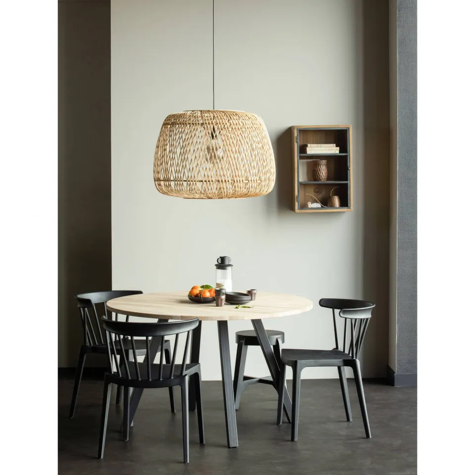 WOOOD Tablo Tafel Rond met 2-Standen Poot - Eiken/Metaal - 75x120x120, foto 3