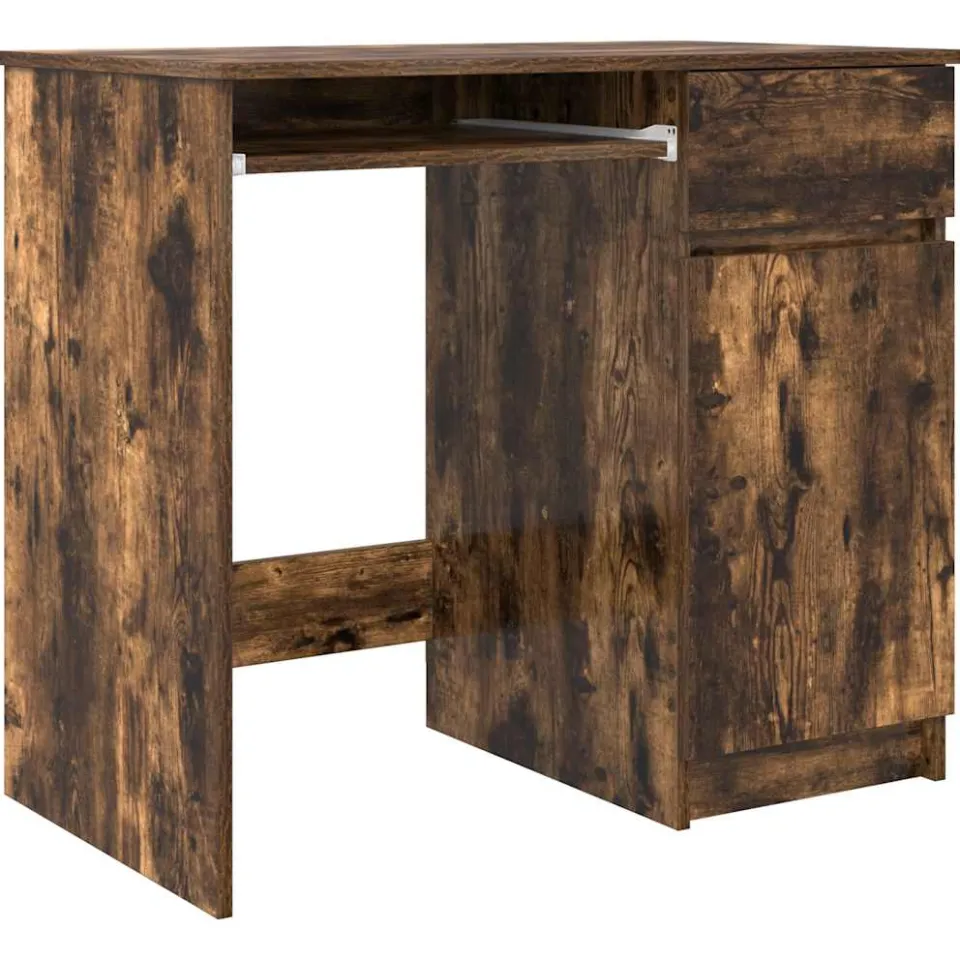 vidaXL Bureau 86x49x76 cm spaanplaat gerookt eikenkleurig Bruin