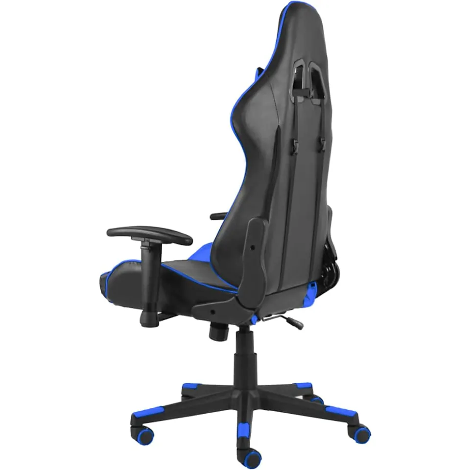 vidaXL Gamestoel draaibaar PVC blauw, foto 3