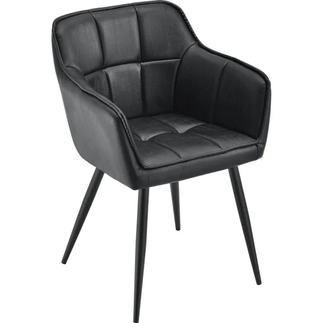 en.casa Eetkamerstoel Birmingham kuipstoel 81x57x53 cm zwart [en.casa]