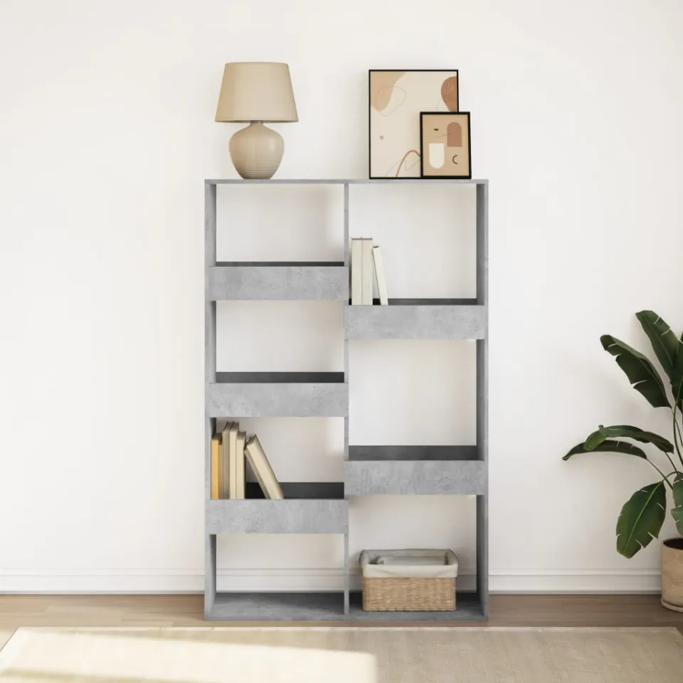 vidaXL Boekenkast 100x33x155,5 cm bewerkt hout betongrijs grijs, foto 3