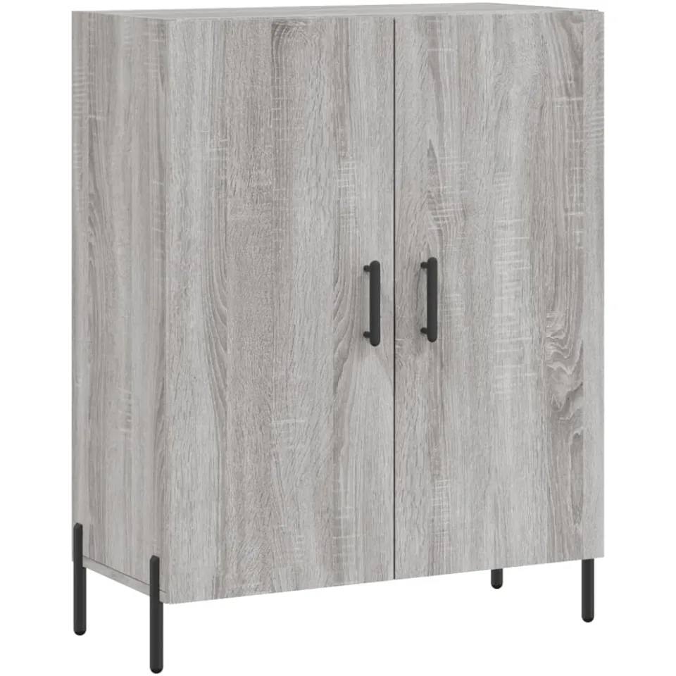 vidaXL Dressoir 69,5x34x90 cm bewerkt hout grijs sonoma eikenkleurig, foto 3