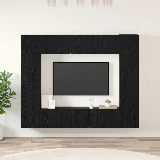 vidaXL Tv-meubelset 8 st 80 x 30 x 30 cm Zwart Eiken, foto 2