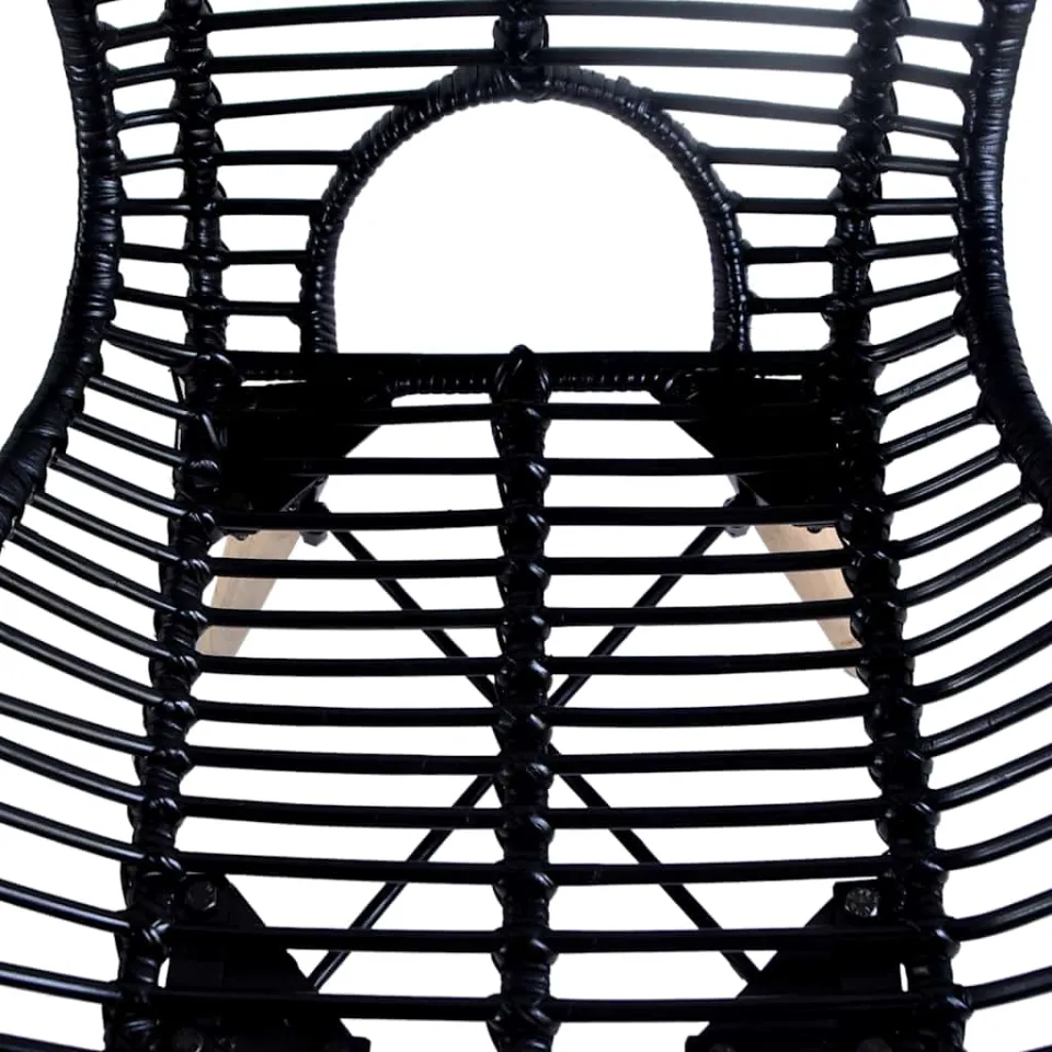 vidaXL Eetkamerstoelen 4 st natuurlijk rattan zwart, foto 4