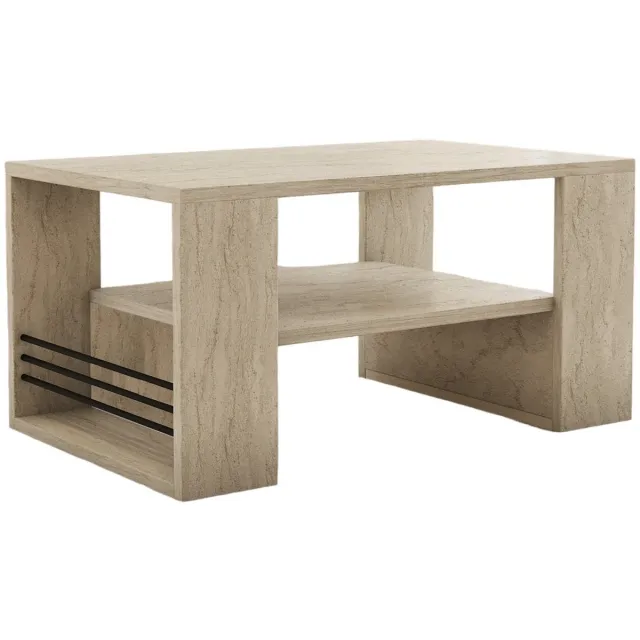 Skye Decor Houten salontafel "Iris" - 80 x 50 x 40 cm - Travertin Travertijn