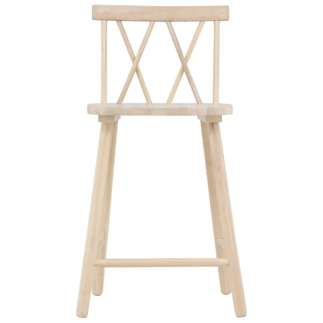 QUVIO Kira Barkruk 2-pack - Whitewash Hout - Stijlvol en Duurzaam Design Gebroken wit