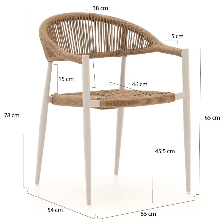 Manifesto Furniture Manifesto Belpasso dining tuinstoel stapelbaar taupe