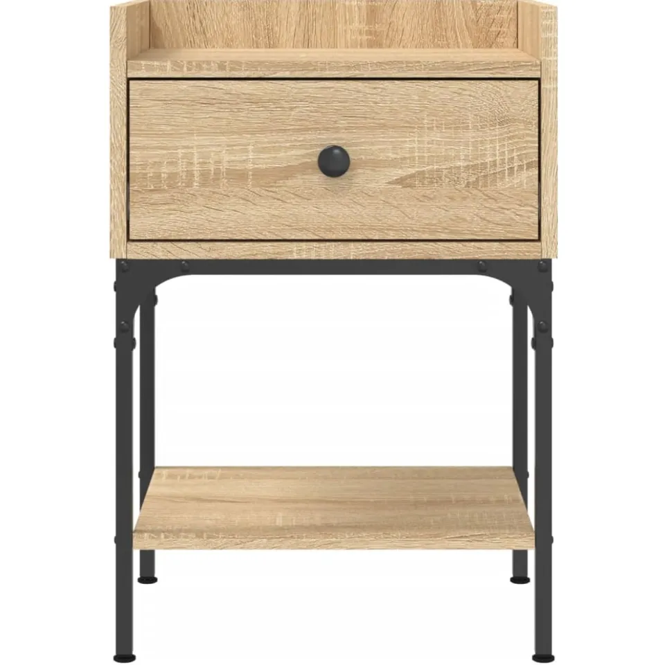 vidaXL Nachtkastjes 2 st 40,5x31x60 cm bewerkt hout sonoma eikenkleur, foto 4