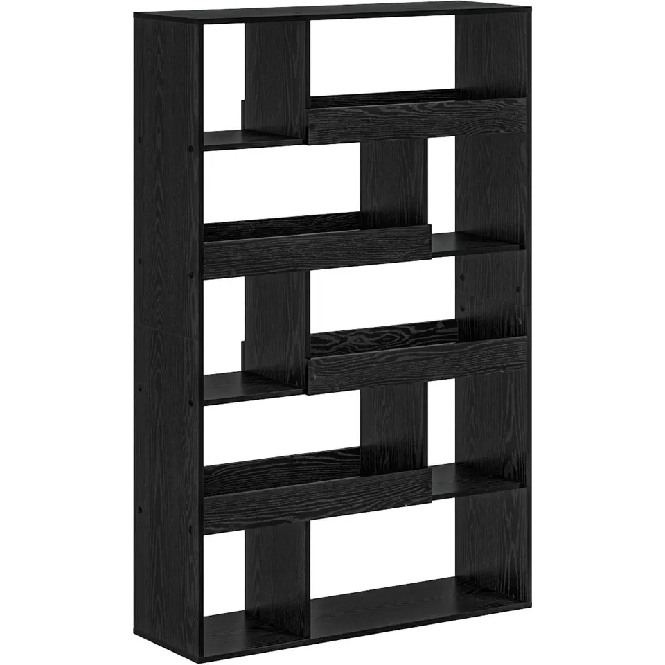 vidaXL Boekenplank 100 x 33 x 156,5 cm Bewerkt hout Zwart eiken