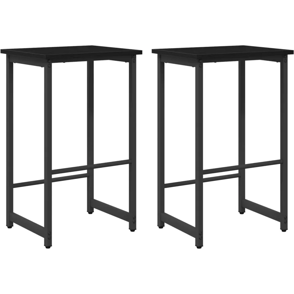 vidaXL Barkruk 2 st Zwart eiken 40 x 32 x 74 cm Bewerkt hout