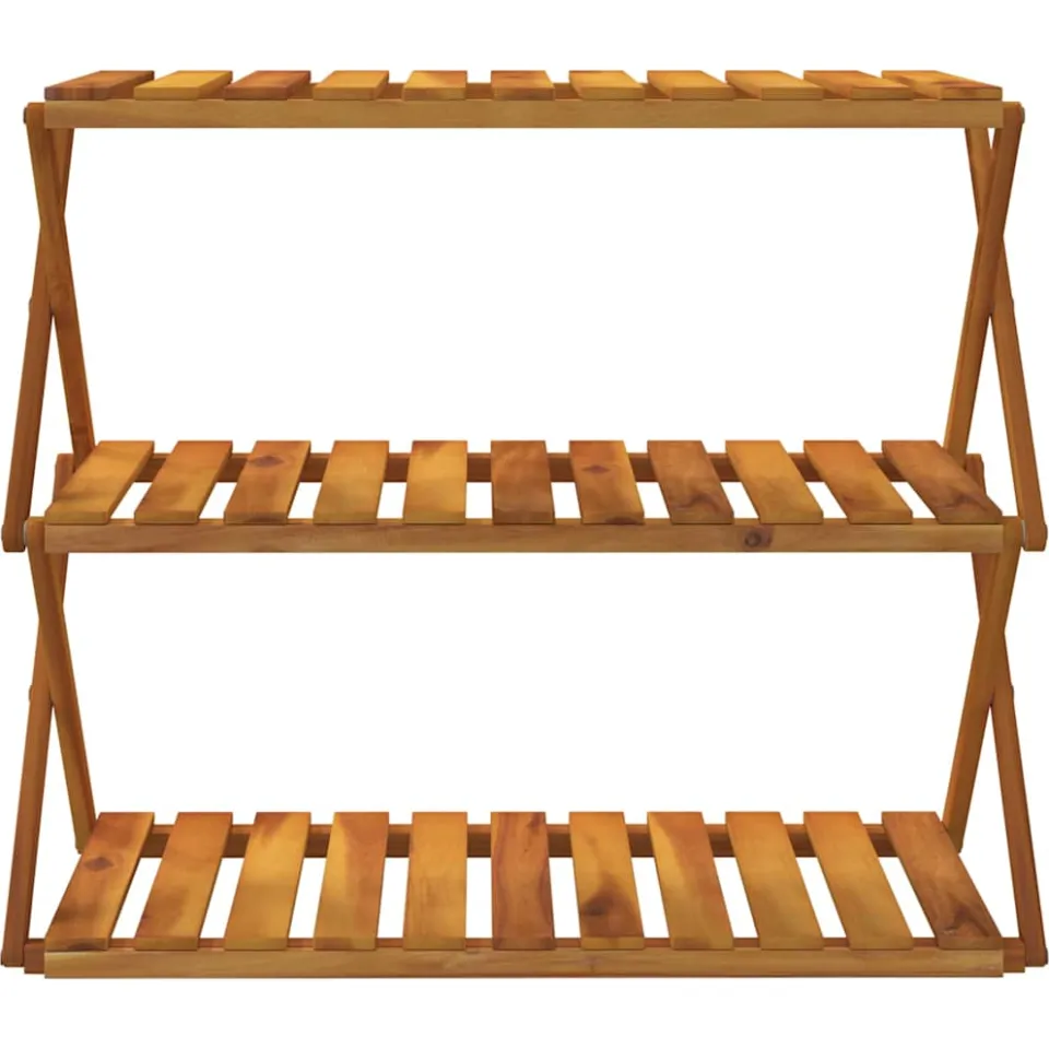 vidaXL Schappenkast inklapbaar 3-laags 70x31x63 cm acaciahout bruin