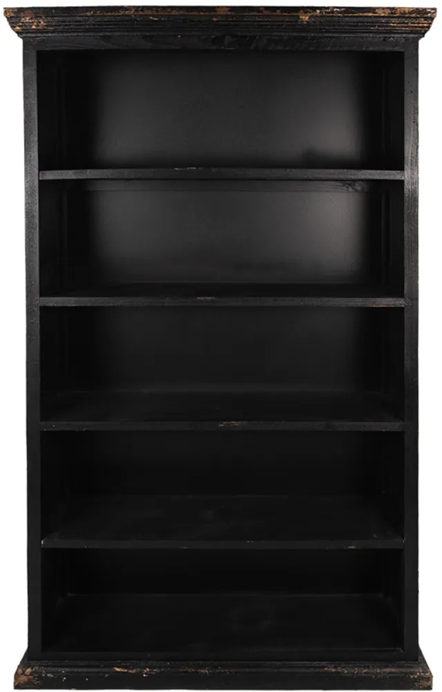 Clayre & Eef Boekenkast 116x36x195 cm Zwart Hout