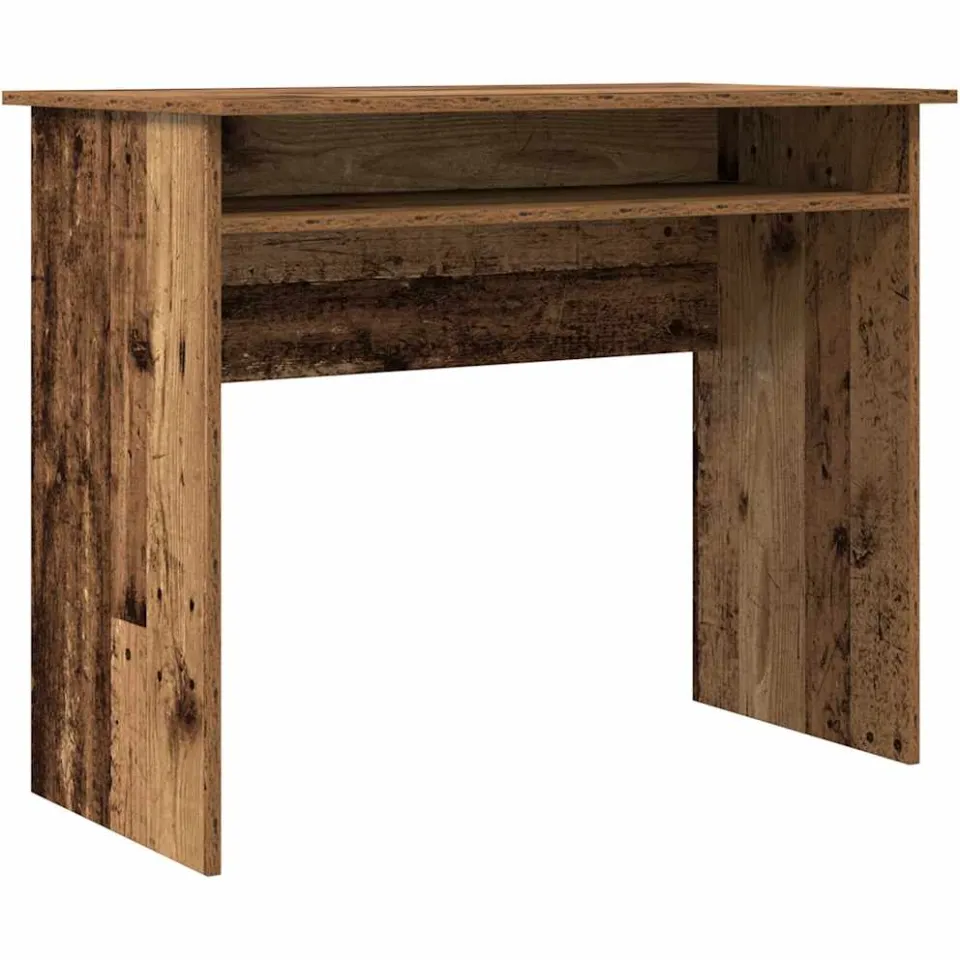 vidaXL Bureau 90x50x74 cm bewerkt hout oud houtkleurig bruin, foto 4