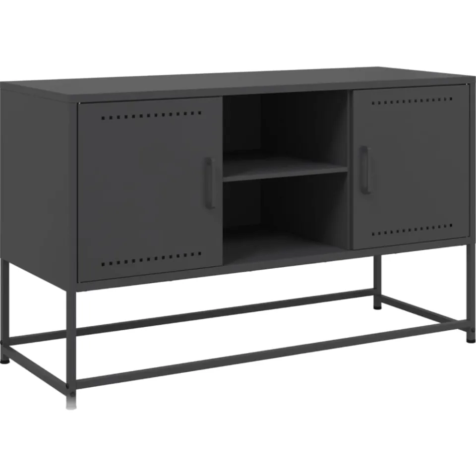 vidaXL Tv-meubel 100,5x39x60,5 cm staal zwart