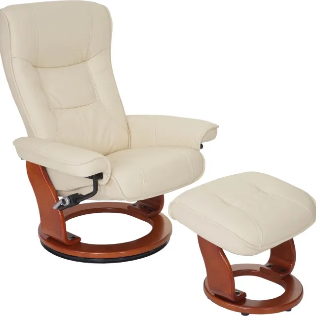 Cosmo Casa TV-Stoel - Luxueus Rundleer - 360° Draaibaar - Ultiem Comfort - Modern Design Beige