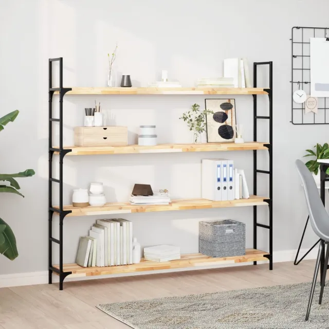 vidaXL Wandschappen 4 st zwevend 160x20x4 cm onbehandeld acaciahout Bruin