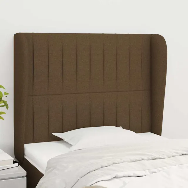 vidaXL Hoofdbord met randen 83x23x118/128 cm stof donkerbruin