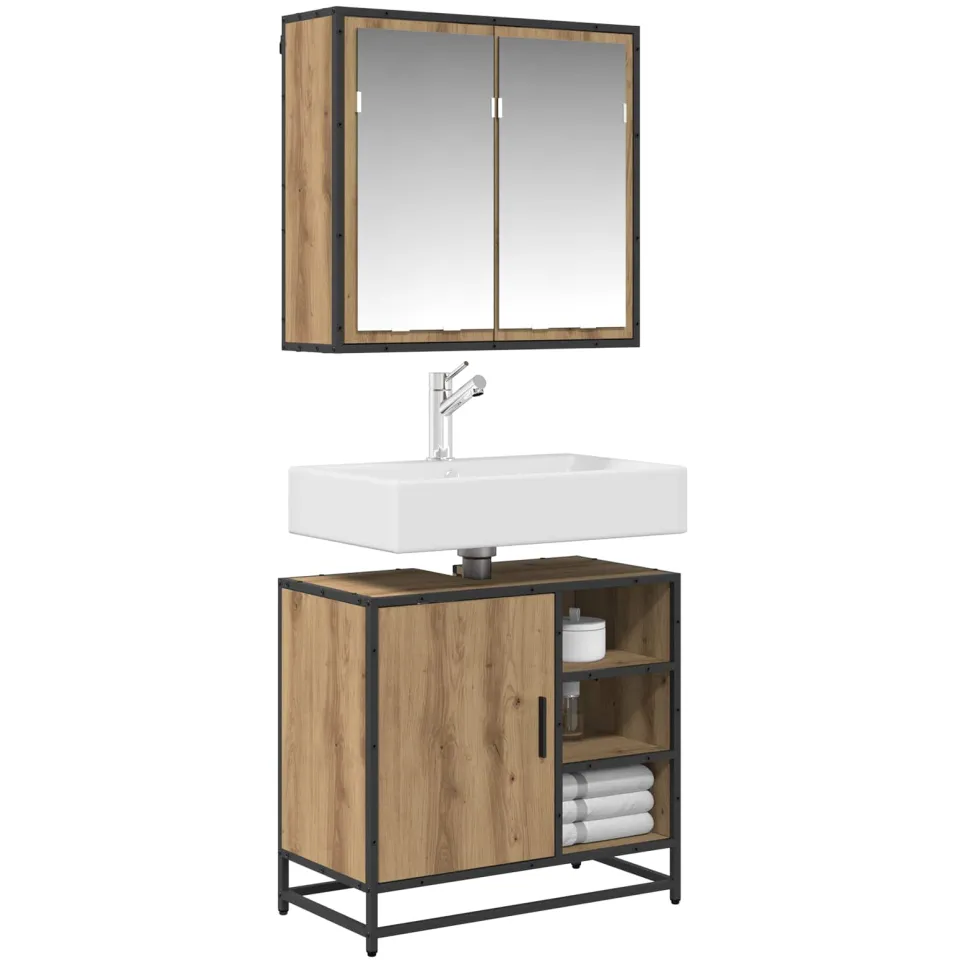vidaXL Badkamermeubelset 2 st Artisan Eiken 65 x 33 x 60 cm Bruin