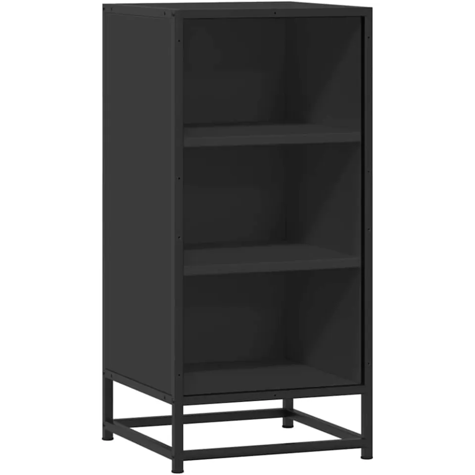 vidaXL Dressoir 35,5x35x76 cm bewerkt hout en metaal zwart, foto 3