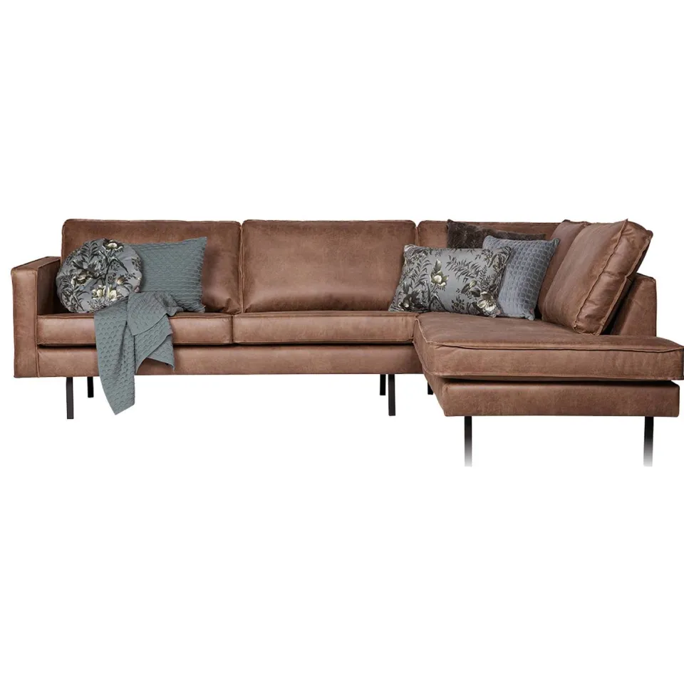 WOOOD Rodeo Hoekbank Rechts - Recycle Leer - Cognac - 85x266x86, foto 3