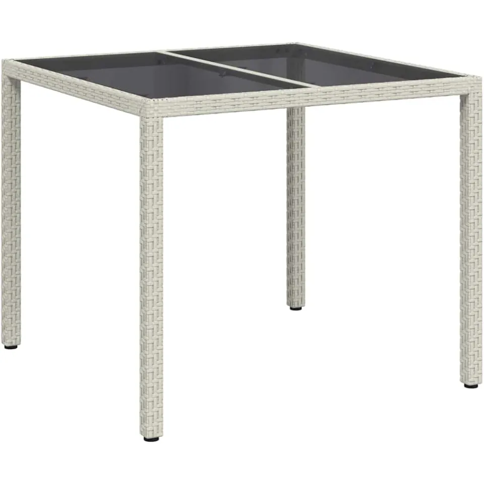 vidaXL Tuinstafel Wit 90 x 90 x 75 cm poly rattan, foto 3
