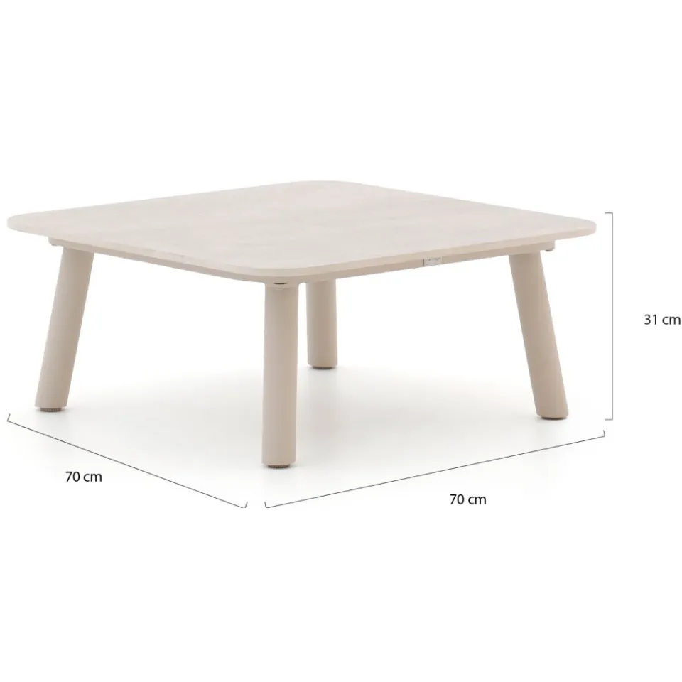 Bellagio tuinmeubelen Bellagio Birgi Novo lounge tuintafel 70x70x31cm taupe, foto 3