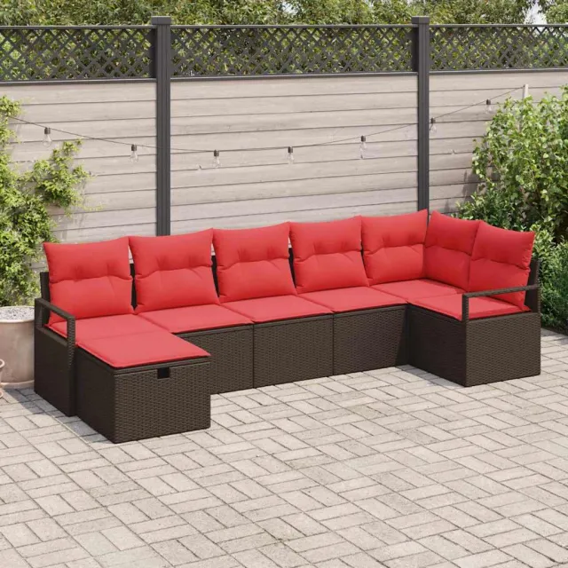 vidaXL Bankstel 4 st poly rattan Bruin