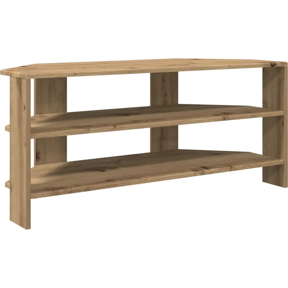 vidaXL HoekTVKast 100 x 40,5 x 45 cm Artisanaal eiken Bewerkt hout, foto 3