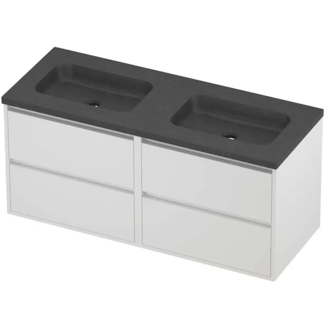 Proline Rollo Badmeubelset Hardsteen Elegant 4 Laden 120x46x54 cm Blue Stone Mat White
