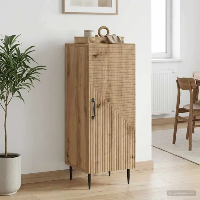vidaXL Dressoir Artisanaal eiken 33 x 34,5 x 89,5 cm Bewerkt hout Bruin