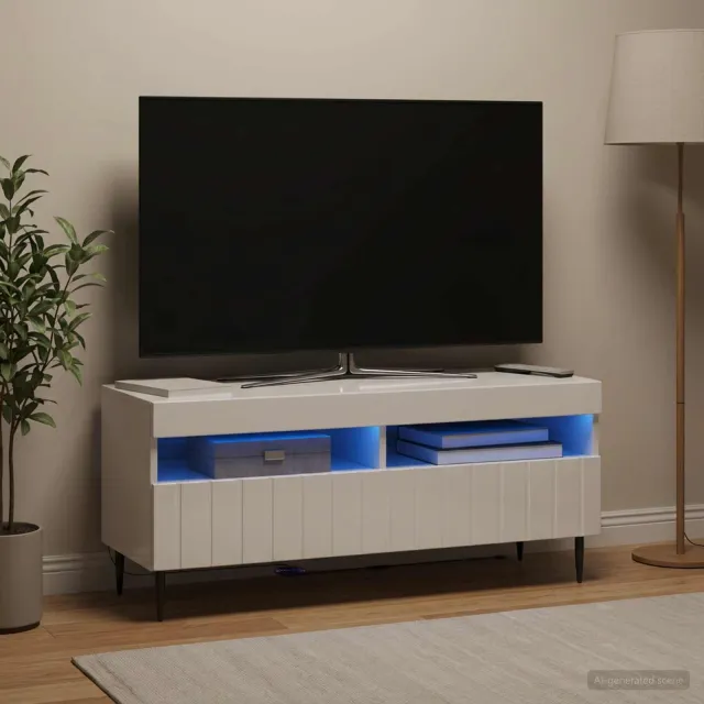 vidaXL LED tv-meubel ZWOLLE 100 x 35 x 43 cm Hoogglans Wit