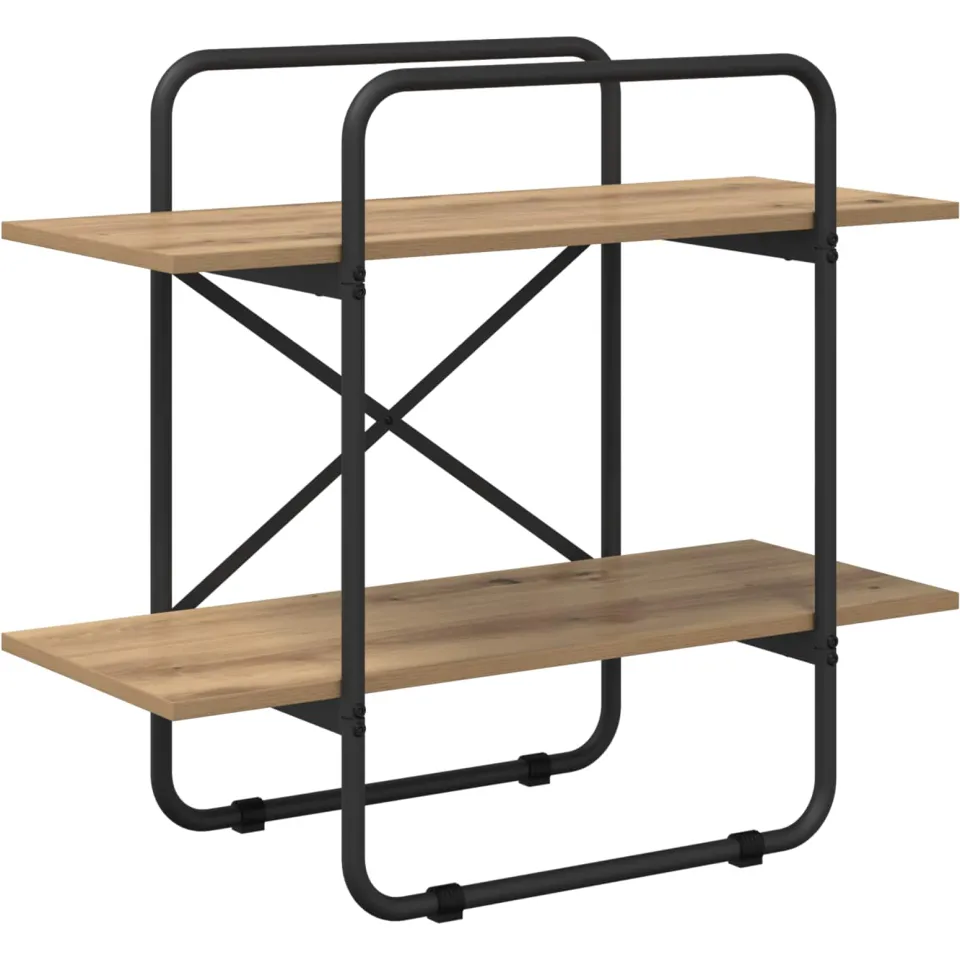 vidaXL Boekenrek 2-laags 60 x 35 x 70 cm PB Artisanaal eiken, foto 3