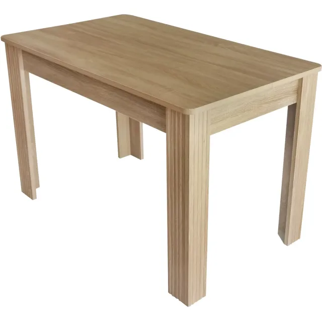 MUVANO Moderne Eettafel Eikenkleur - Rechthoekige Houten Eettafel - Stijlvolle Tafel - Robuuste Eettafel - Rechthoekig - Dineren - Eetkamer Eikenkleur