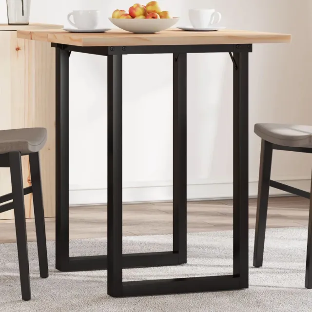 vidaXL Eettafel O-frame 70x70x75,5 cm massief grenenhout en staal Bruin