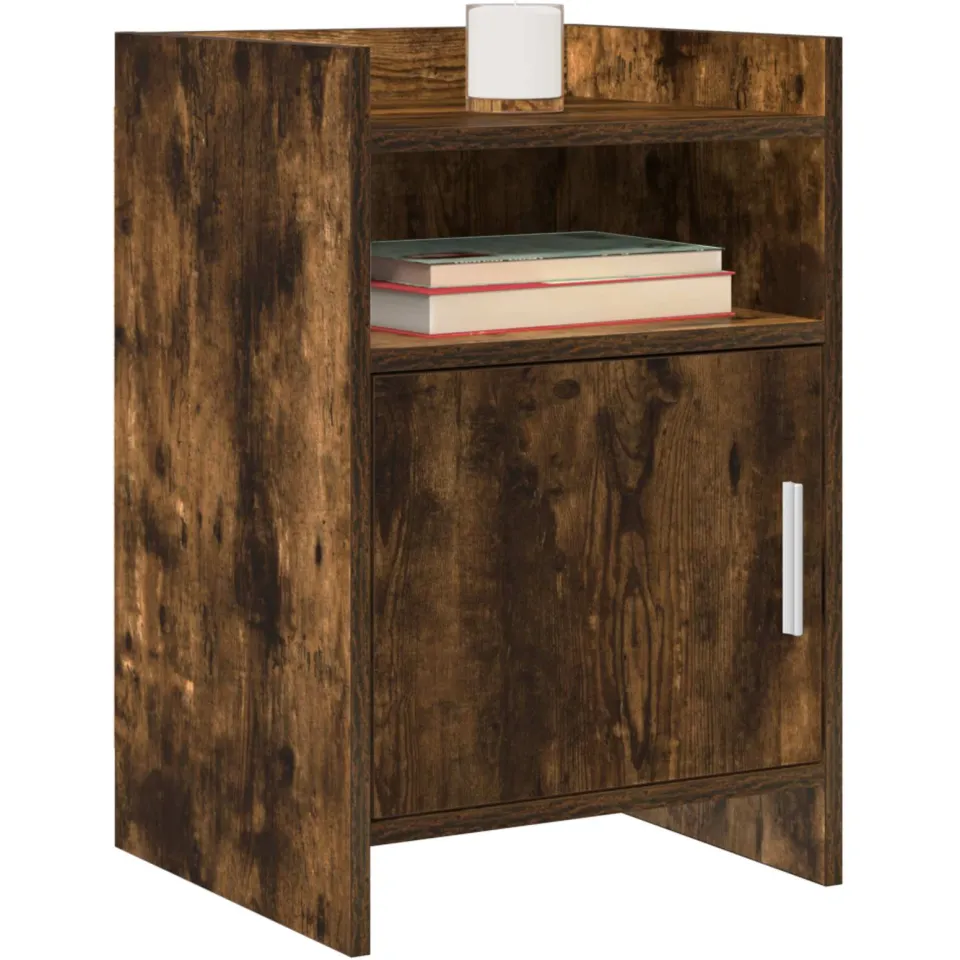 vidaXL Nachtkastjes 2 st Gerookt eiken 40 x 36 x 60 cm Bewerkt hout Bruin