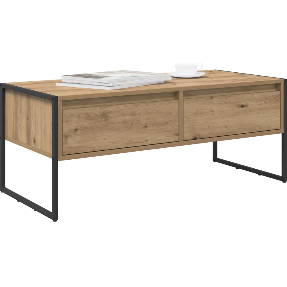 vidaXL Salontafel Ambachtelijk eiken 100 x 46 x 40 cm Bewerkt hout