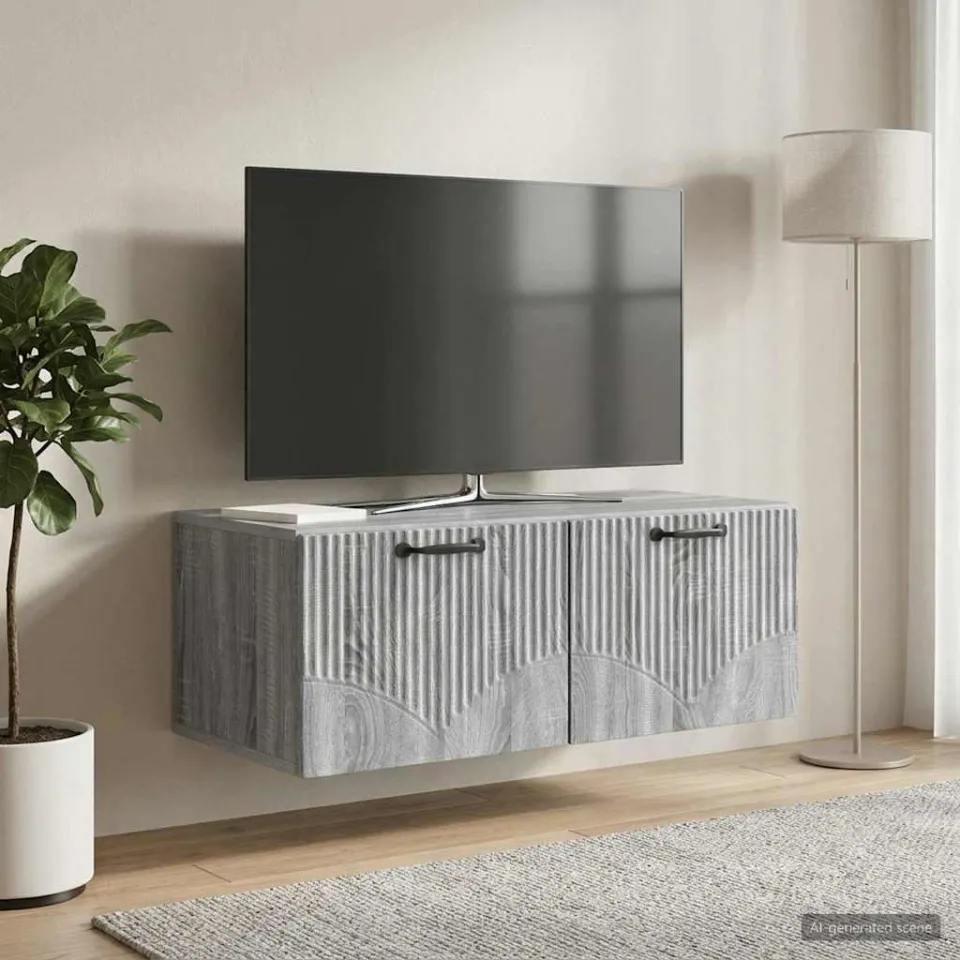 vidaXL Wandbeugel TV-kast Grijs sonoma 78,5 x 41 x 30 cm Bewerkt hout, foto 4
