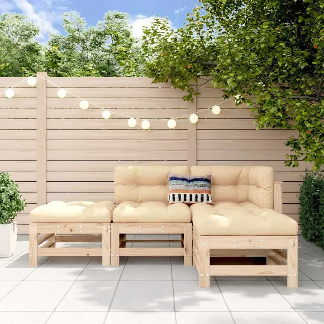 vidaXL 4-delige Loungeset massief grenenhout bruin, foto 2