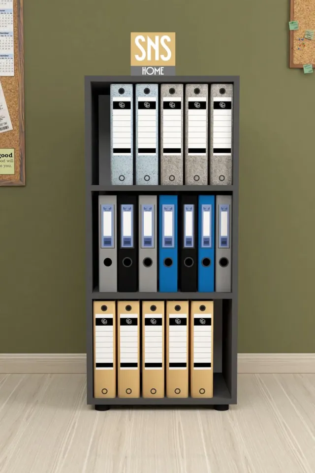 Bofigo Boekenkast - Multifunctionele Kast - Antraciet - 108 - 3 x 49 x 32 cm