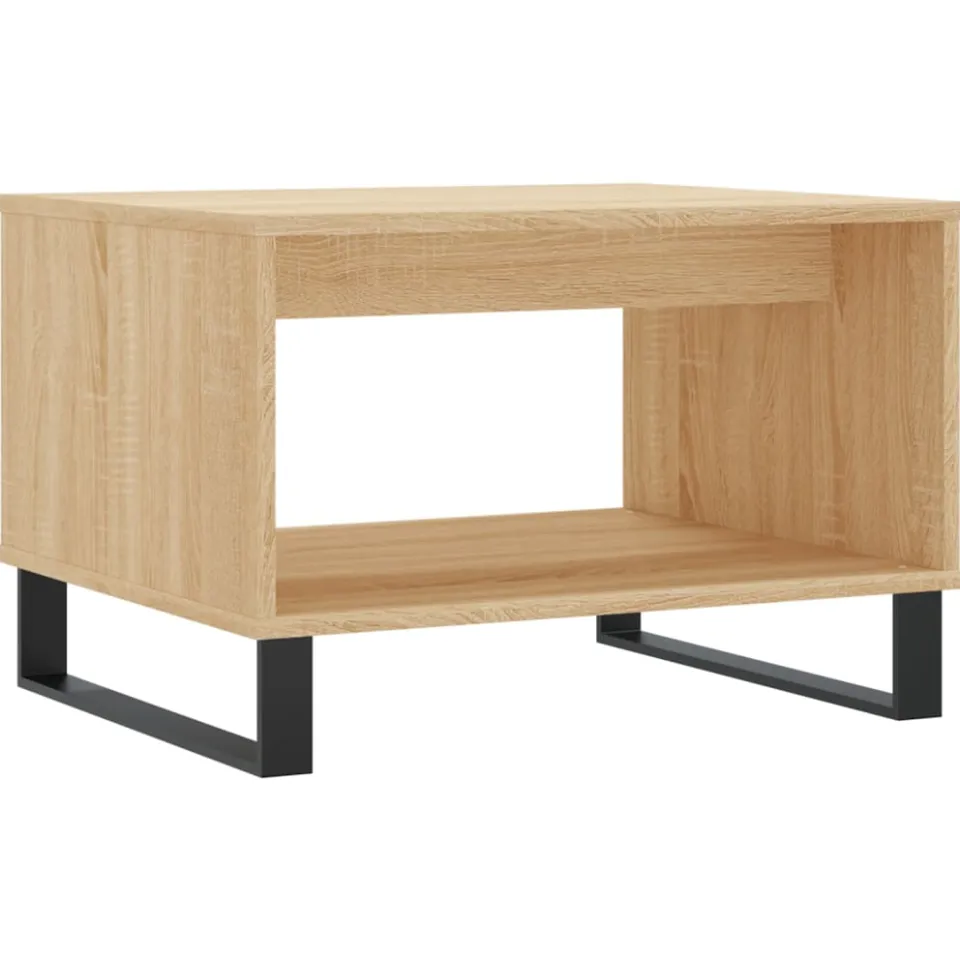 vidaXL Salontafel 60x50x40 cm bewerkt hout sonoma eikenkleurig, foto 3