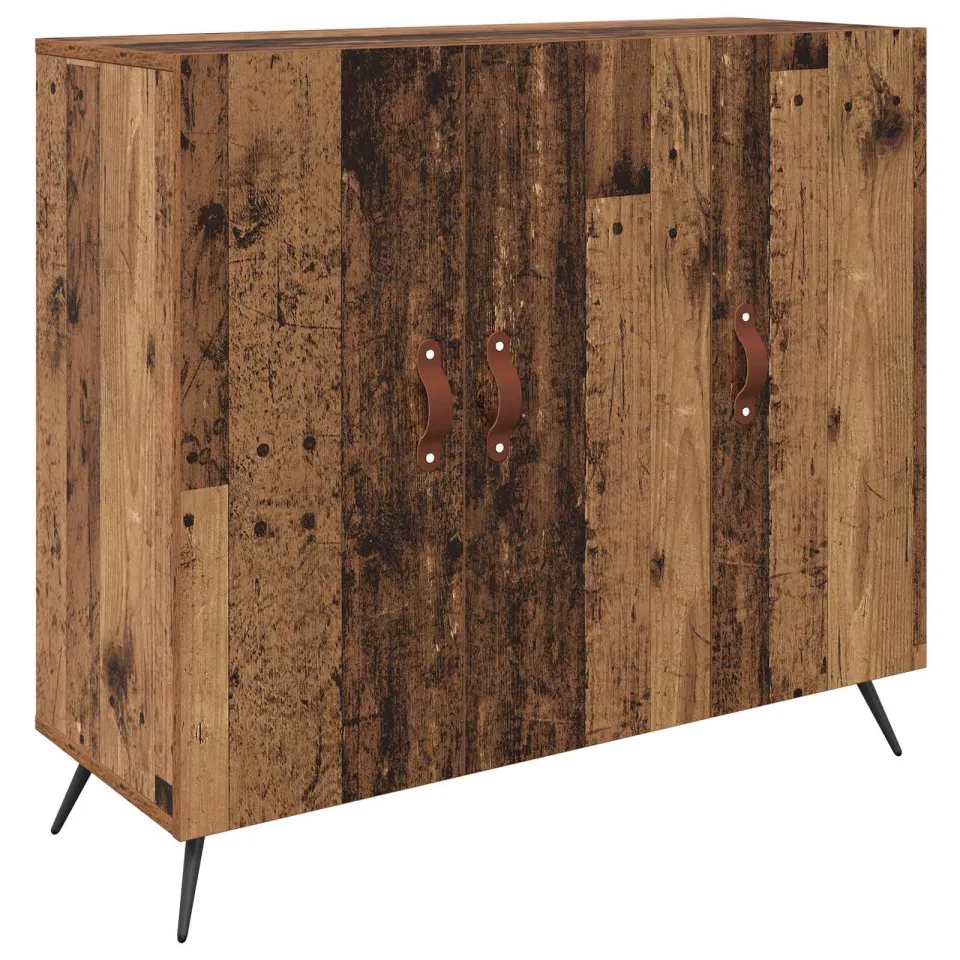 vidaXL Dressoir Oudhout 89,5 x 34 x 80 cm Bewerkt hout bruin, foto 3