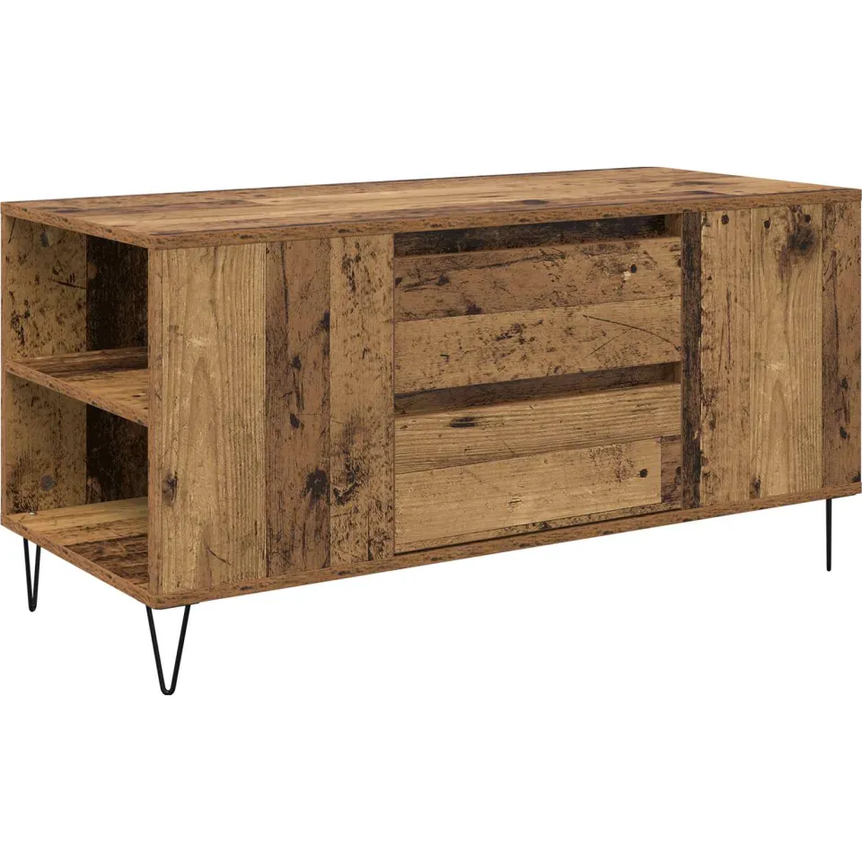 vidaXL Salontafel Oud Hout 102 x 44,5 x 50 cm Bewerkt hout bruin, foto 3