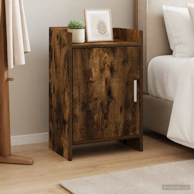 vidaXL Nachtkastjes Gerookt eiken 40 x 30 x 60 cm Bewerkt hout, foto 2
