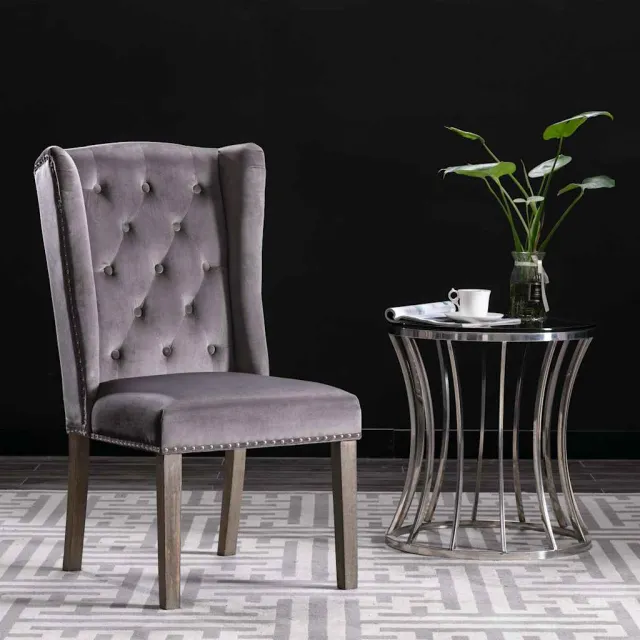 vidaXL Eetkamerstoelen 2 st fluweel grijs, foto 2