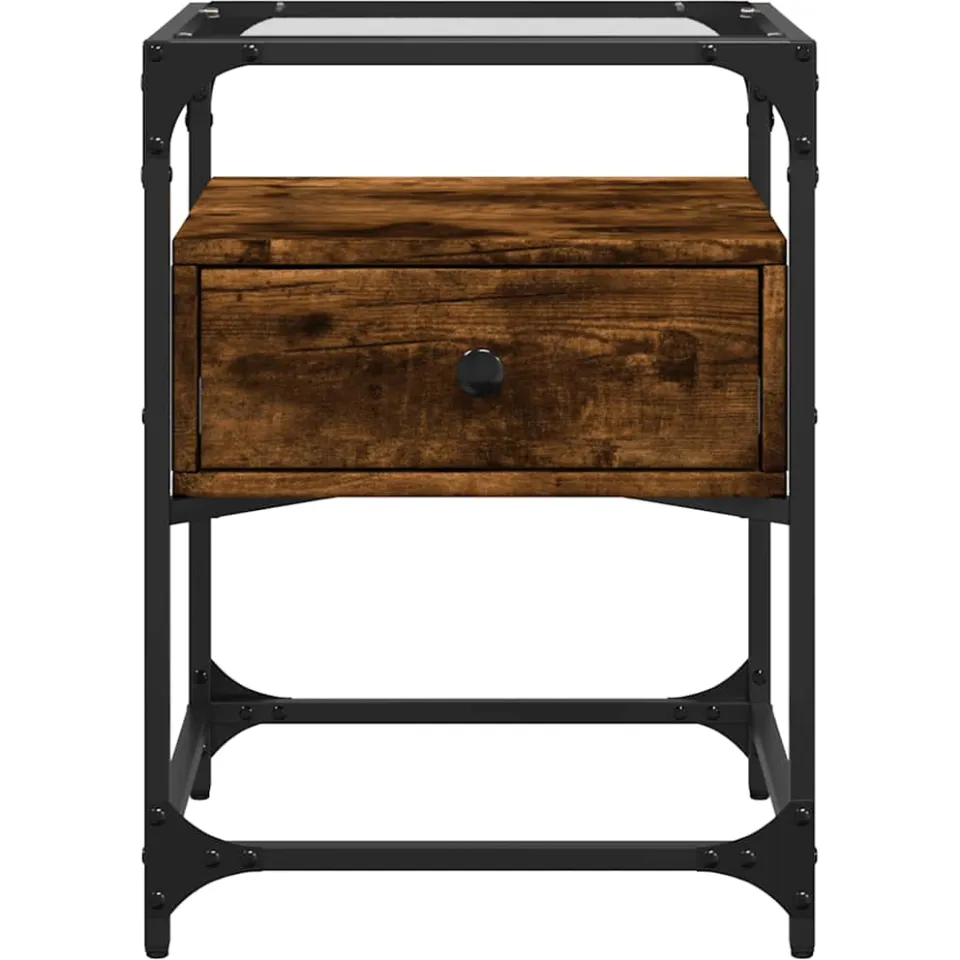 vidaXL Nachtkastjes 2 st 40x40x55 cm bewerkt hout gerookt eikenkleurig Bruin