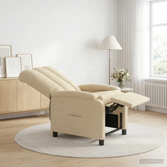 vidaXL Relaxfauteuil Crèmekleurig Stof